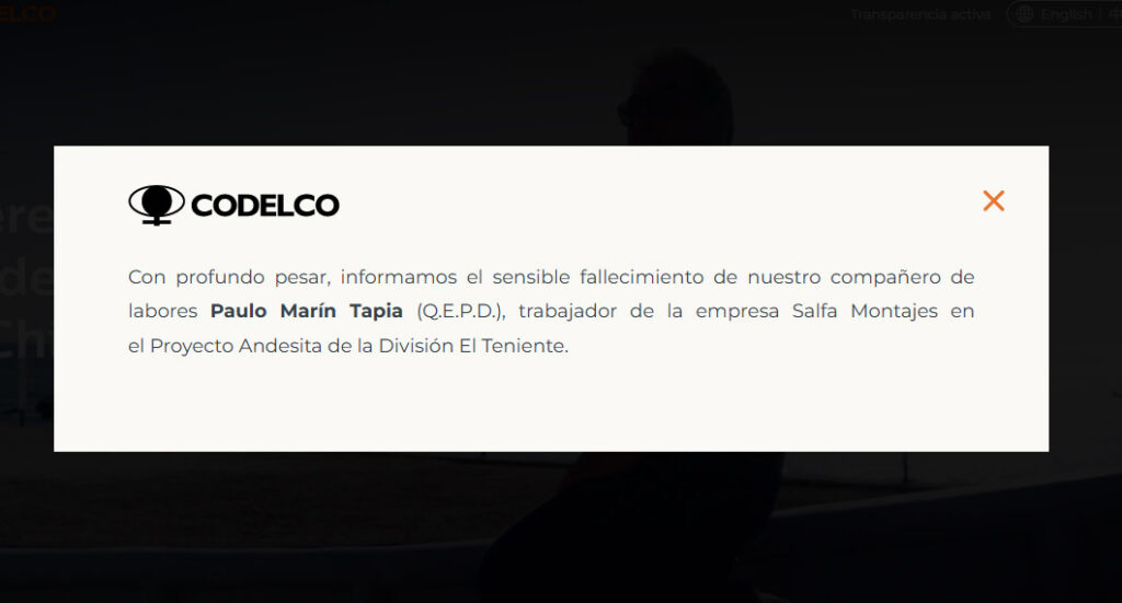 Derrumbe El Teniente