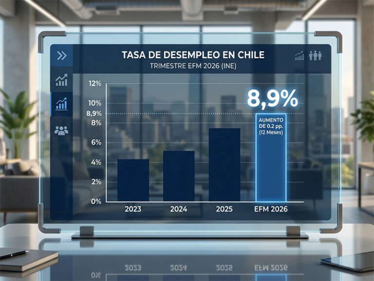 El desempleo en Chile alcanza el 8,9% en el primer trimestre de 2026